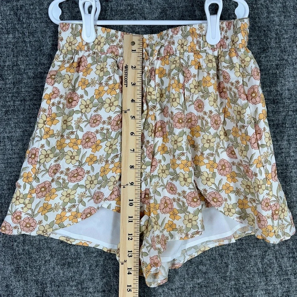 Hollister Ultra High Rise Floral Shorts Flowy Boho Festival Yellow XXS‎ Womens